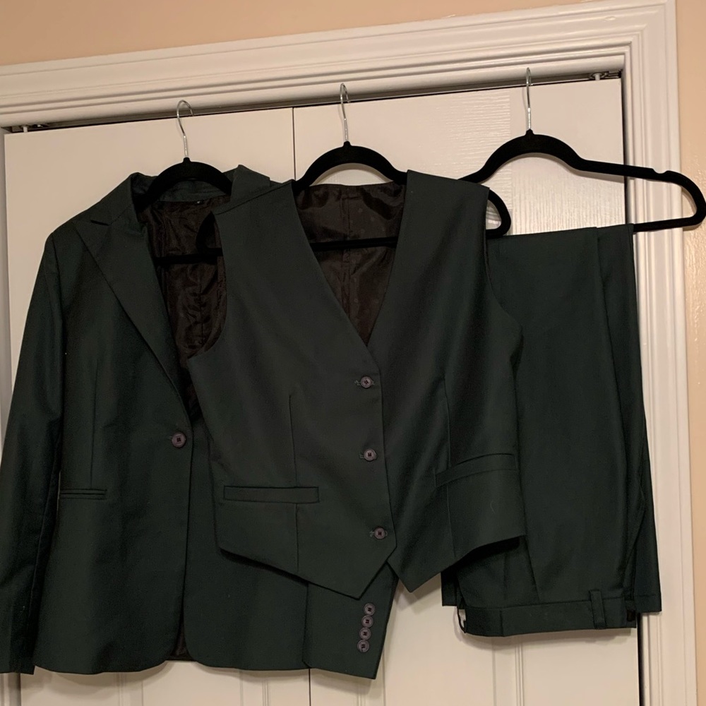 Emerald green three piece women’s suit